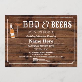 GRILLEN & BEERS Geburtstag 30. 40. Jeglicher Holze Einladung