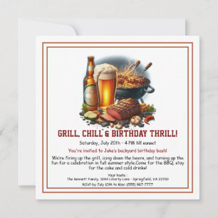 Grillen Birthday Einladung mit Biergarten