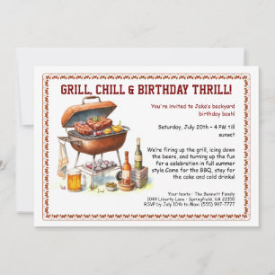 Grillen Birthday Einladung mit Biergarten