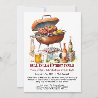Grillen Birthday Einladung mit Biergarten