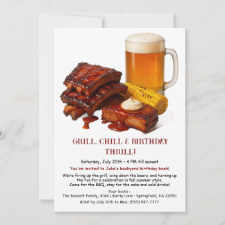 Grillen Birthday Einladung mit Biergarten