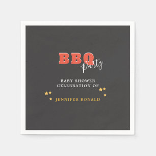 GRILLEN Black and Red Baby Dusche Party Serviette