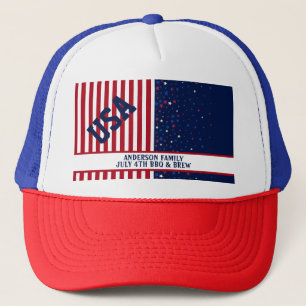GRILLEN Brew USA Amerika Stars Streifen 4. Party Truckerkappe