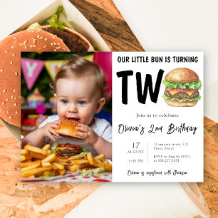 GRILLEN Burger 2. Geburtstag Party Einladung