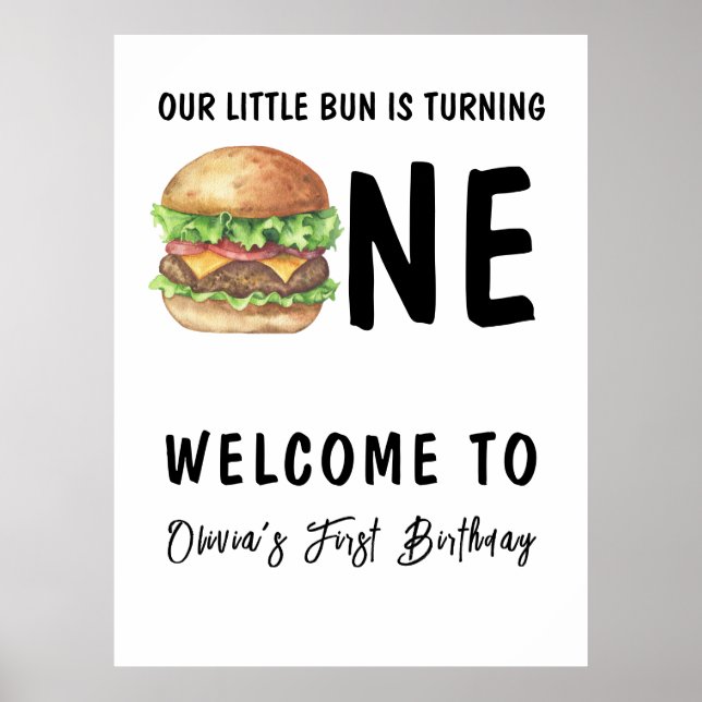 GRILLEN Burger Erste Geburtstagspartei Poster (Vorne)