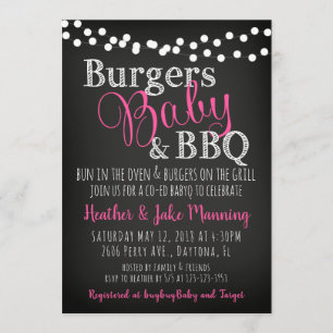 GRILLEN Burgers Baby Coed GirlG Babydusche Einladu Einladung