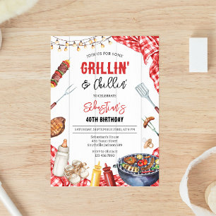 Grillen & Chillen Baby-q Hinterhof BBQ Baby Shower Einladung