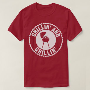Grillen Chillin' und Grillins Koch Cook Spaß T -  T-Shirt