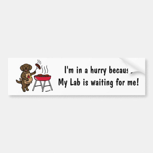 GRILLEN Chocolate Labrador Koch Cartoon Autoaufkleber (Vorne)