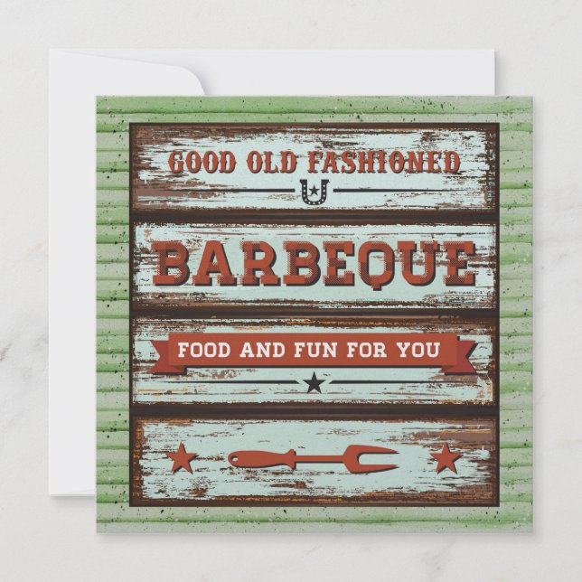 GRILLEN, Cookout, Einladung von Schweinefleisch (Vorderseite)