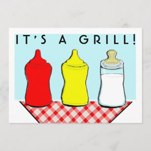 Grillen der Babydusche Einladung