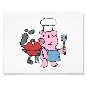 Grillen der Cartoon zur Schweineerzeugung  Hinterg Fotodruck