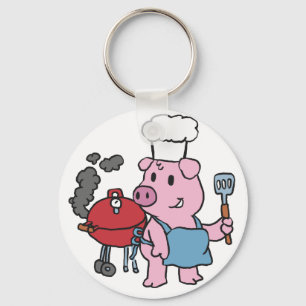 Grillen der Cartoon zur Schweineerzeugung  Hinterg Schlüsselanhänger