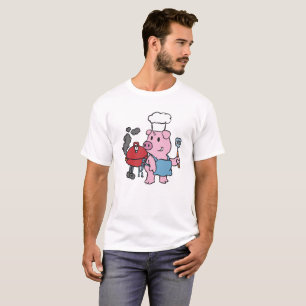 Grillen der Cartoon zur Schweineerzeugung  Hinterg T-Shirt