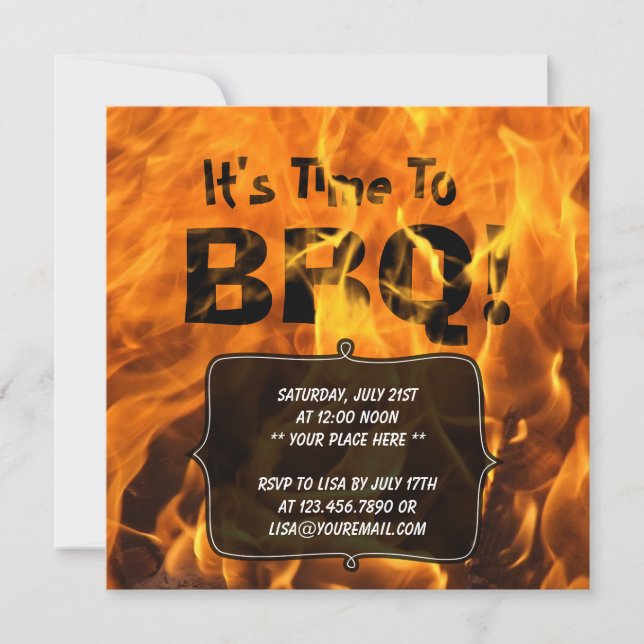 GRILLEN der Feuerbrand - Sommer-Party Einladung (Vorderseite)