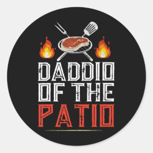 Grillen des Patios Runder Aufkleber