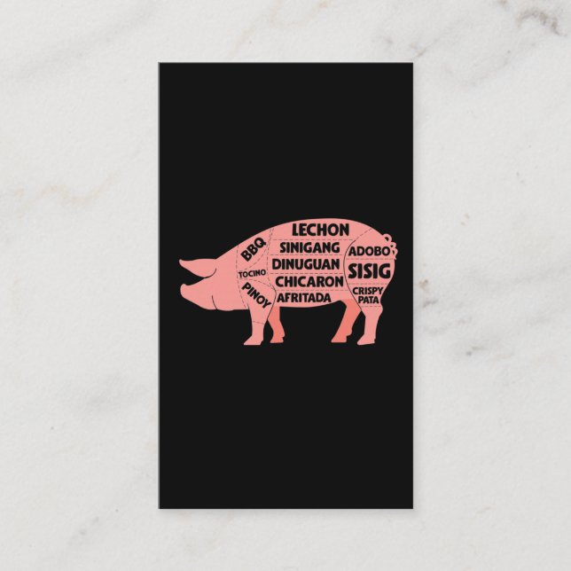 GRILLEN Diagramm Filipino Schweinefleisch Schnitze Visitenkarte (Vorderseite)
