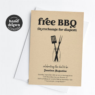 GRILLEN Diaper Party Funny Men Vater Einladung
