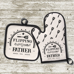 Grillen Drehend Phantastischer Vater Ofenhandschuh & Topflappen-Set