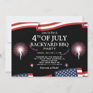 GRILLEN & Feuerwerk 4. Juli Party zum Unabhängigke Einladung