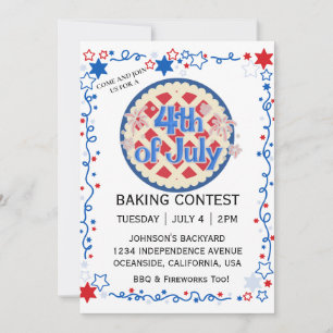 Grillen Fireworks vom Juli zum vierten Baking Cont Einladung