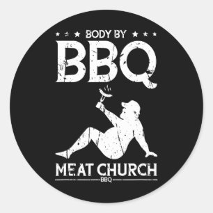 Grillen Fleisch Grillen der Kirche - Grillen Enthu Runder Aufkleber