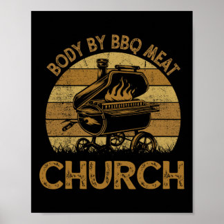 Grillen Fleisch Kirche Sonniges Byrbeque Koch Vate Poster