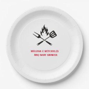 GRILLEN Gabellöffel Außenpaare Babydusche Pappteller