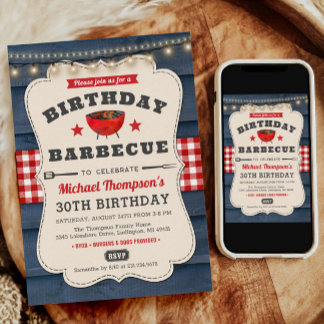 Grillen Geburtstag Sommer Barbecue Party Einladung