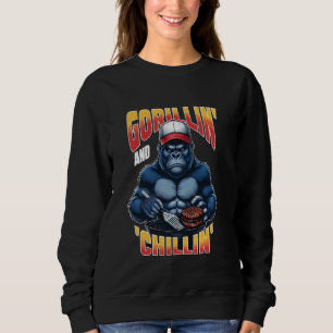 GRILLEN Grill Funny Gorilla Sommer Vater Vater Tag Sweatshirt