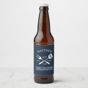 GRILLEN Grill Master Personalisiert Bester Vater V Bierflaschenetikett