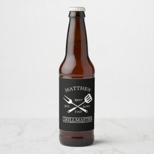 GRILLEN Grill Master Personalisiert Bester Vater V Bierflaschenetikett