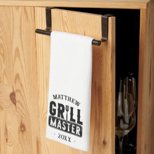 GRILLEN Grill Master Personalisiert Bester Vater V Geschirrtuch