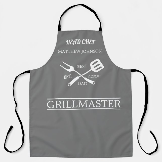 GRILLEN Grill Master Personalisiert Bester Vater V Schürze (Vorderseite)