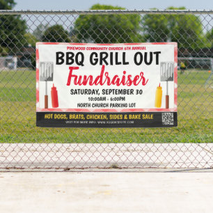 GRILLEN Grill Out Fundraiser-Banner mit qr-Code Banner