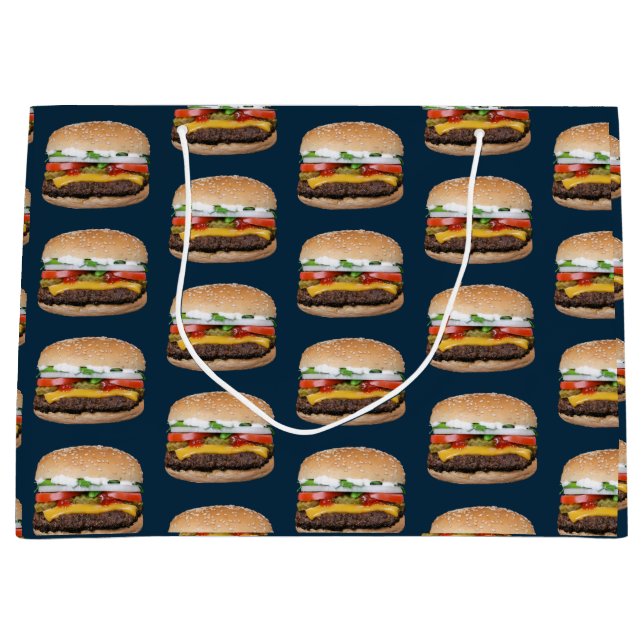 Grillen Grilled Hamburger Feinschmecker Große Geschenktüte (Vorderseite)