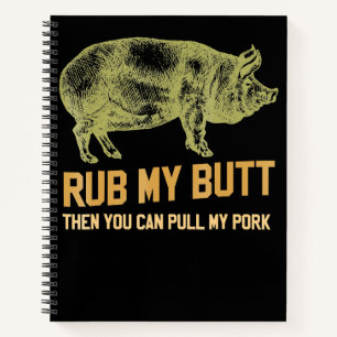 Grillen GRILLEN Grill Pig Funny Pork Id rauchen, Notizbuch