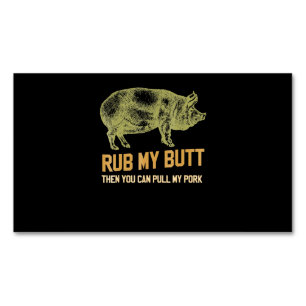 GRILLEN GRILLEN Grill Pig Funny Schweinefleisch-I Magnetische Visitenkarte