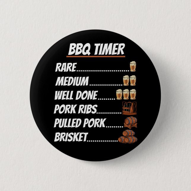 Grillen Grillen Timer Rare Medium Gut Fertig Schwe Button (Vorderseite)