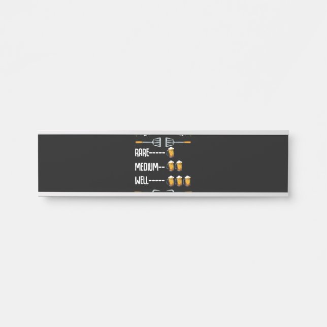 Grillen | GRILLEN Timer Rare Medium Well Beer Drin Türschild (Vorderseite )