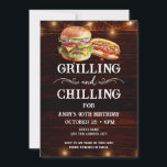 Grillen Grillen und Kühlen 40. Geburtstagseinladun Einladung<br><div class="desc">Grillen und Abkühlen der Einladungen zum Geburtstag. Einfach zu personalisieren. Alle Texte sind individuell einstellbar und lassen sich für Ihr eigenes Party leicht ändern. String leuchtet rustikale Hintergrundelemente. Fun Chalkboard Wirbel und Schnörkel. Aquareller Hamburger und Hotdog-Grafik. Einladungen für ihn. Bar oder Hinterhof GRILLEN Geburtstagsdesign. Jedes Alter, ändern Sie einfach den...</div>