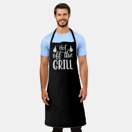 Grillen Große schwarze Schürze vom Grill abheiß