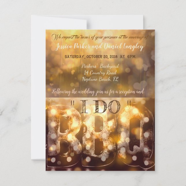 Grillen Hochzeitseinladung "I DO" Einladung (Vorderseite)