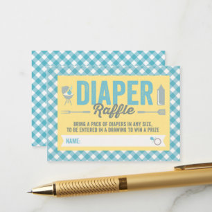 GRILLEN Icons Blue Karos Diaper Raffelkarte Begleitkarte