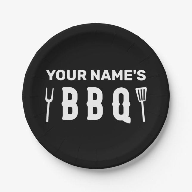 Grillen Ihres Namens Pappteller (Vorderseite)