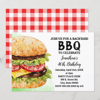 Grillen im Hinterhof Party Einladung