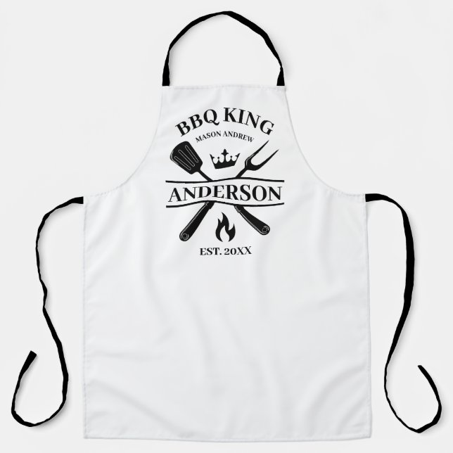 GRILLEN King Barbecue Personalisiert Schürze (Vorderseite)