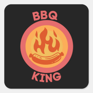 GRILLEN KING QUADRATISCHER AUFKLEBER