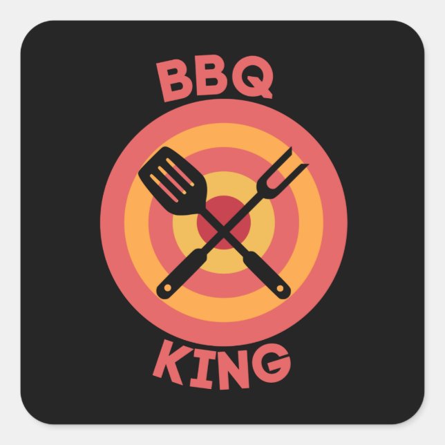 GRILLEN KING QUADRATISCHER AUFKLEBER (Vorderseite)