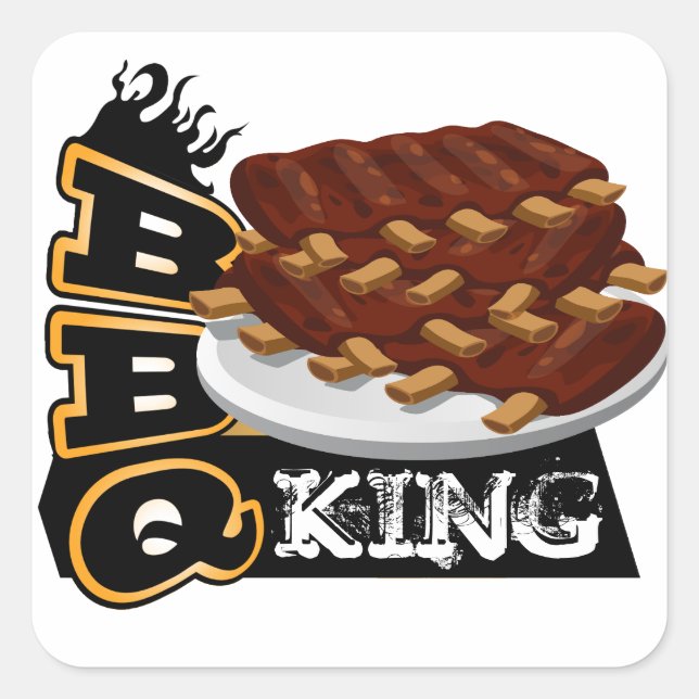 GRILLEN KING! QUADRATISCHER AUFKLEBER (Vorderseite)